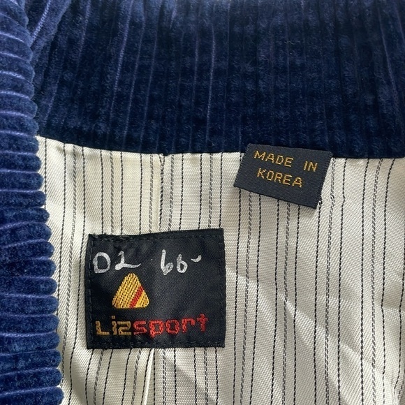 Vintage Size 8 Blue Corduroy Preppy Blazer Jacket - Picture 7 of 10